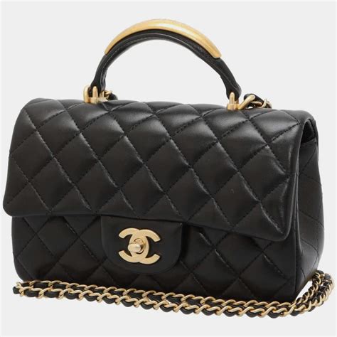 chanel mini top handle|Chanel small bag with handle.